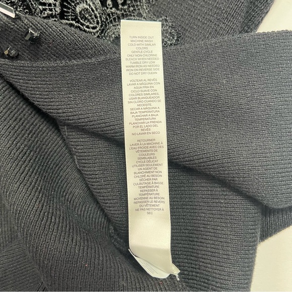 Chico’s Embellished Tonal Cardigan - black, size 2 (L / 12) - Picture 6 of 11